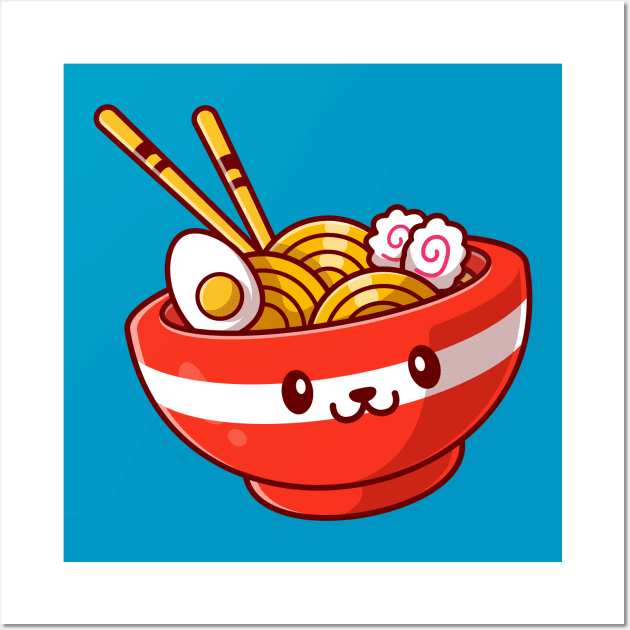 Cute Ramen Noodle Cartoon Wall Art by Catalyst Labs